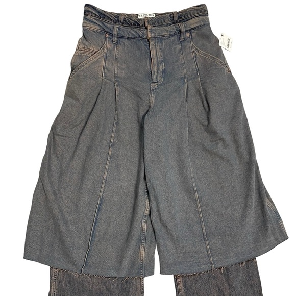 NWT New $248 Free People Nocturne Double Hem Trouser Jeans Size 26 - Picture 11 of 13